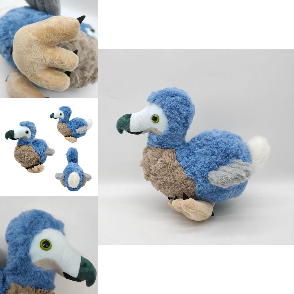 Cuddly 7.8in Dodo Plush Toy Blue Bird Soft Stuffed Animal Doll For Kids Xmas Gifts