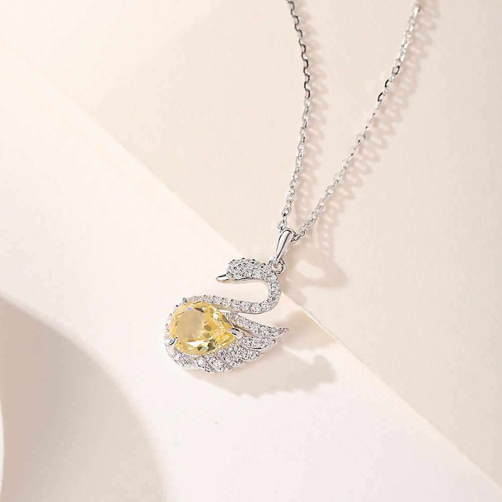 S925 Sterling Silver Swan Pendant Necklace: Elegant, Versatile Women's Accessory
