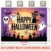 Party Backdrop Halloween Flat Multi Layered Celebrations Photo Booth Decor Front Door Decor