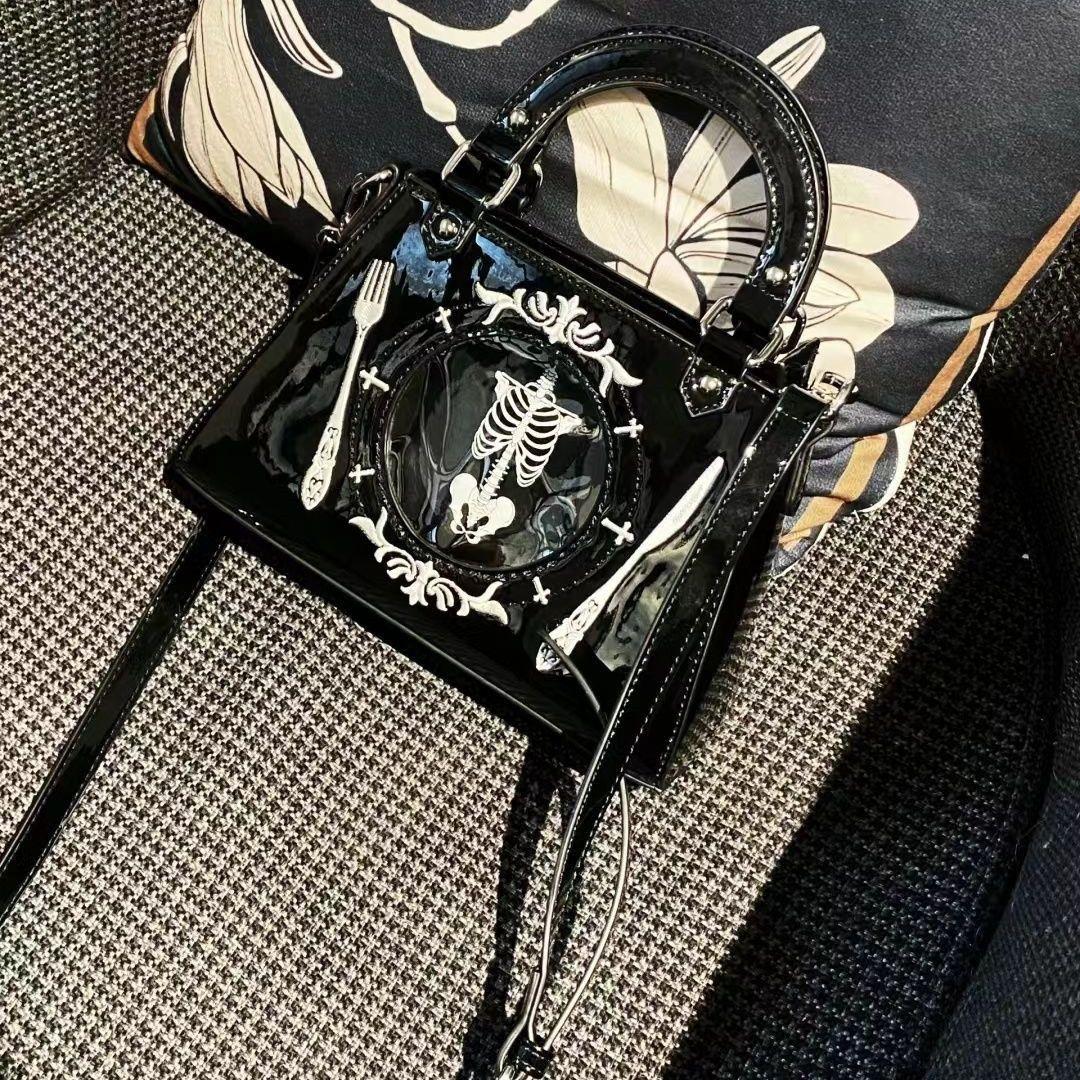 

Популярная сумка через плечо в стиле панк-готика в стиле Харадзюку, модная, милая, крутая, эстетичная, сумки Y2k, повседневные, женские, прозрачные, сумки Ita bag чёрный