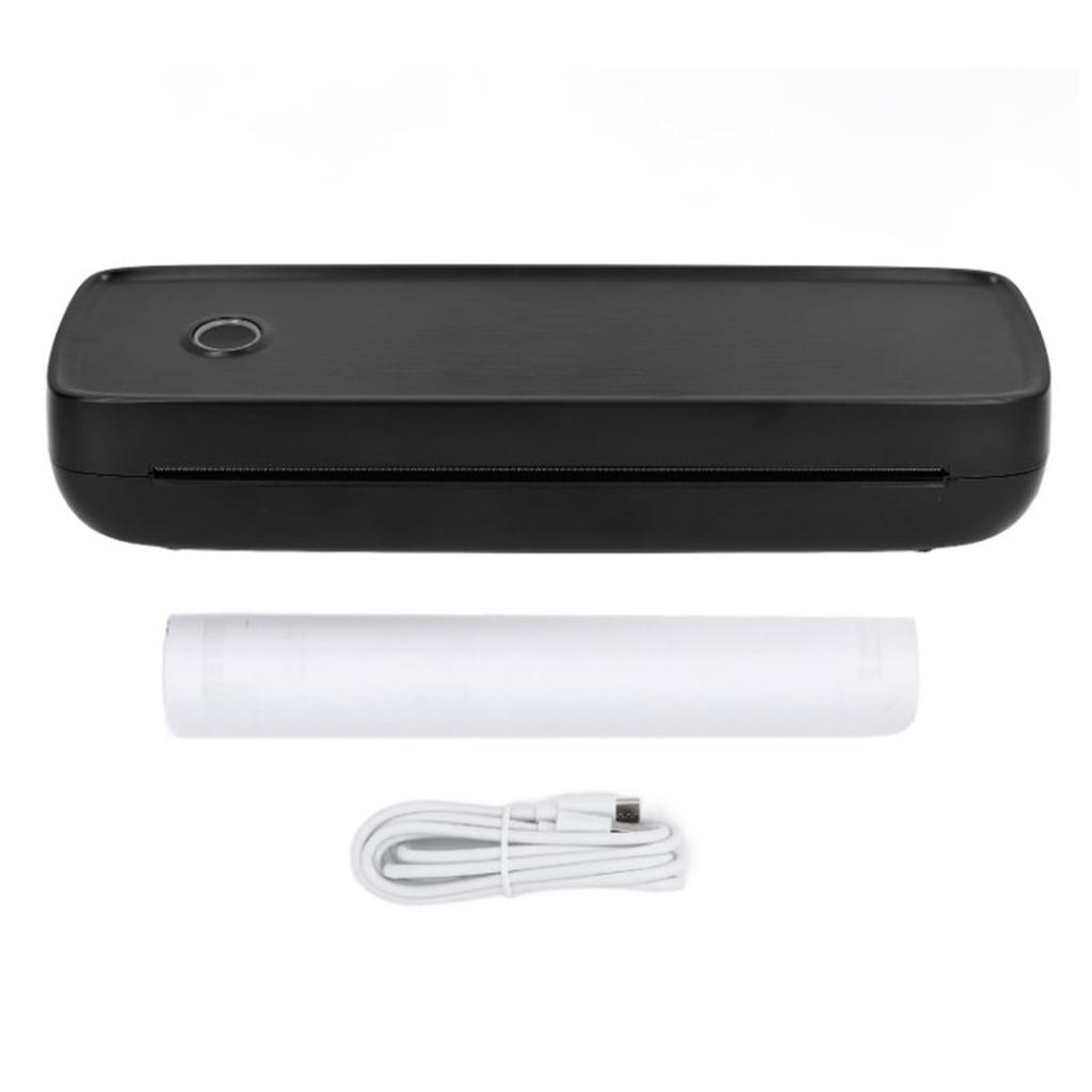 Bluetooth Thermal Printer Portable Inkless A4 A5 Paper Printing for IOS System Black