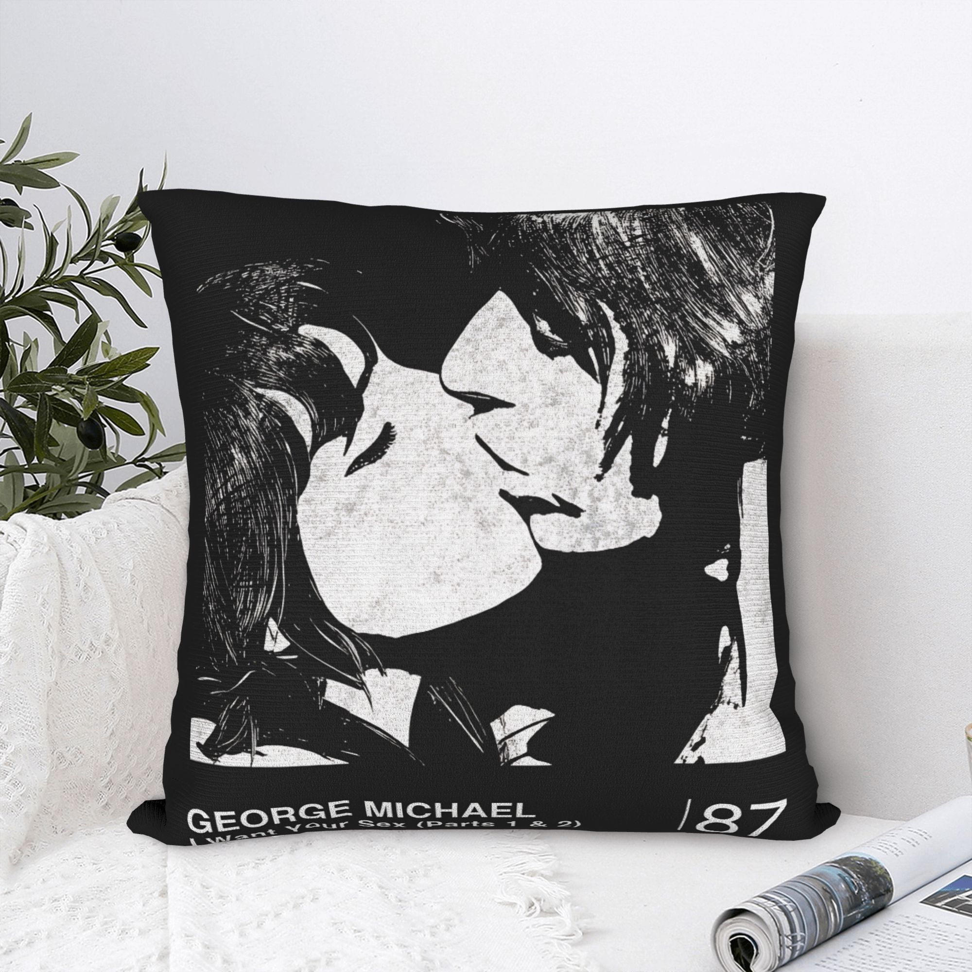 Fine Glasses Unisex Singer George Michael Pillowcases Retro Trendy Pillow Case For Living Room Bed Chair Design Pillow Cover