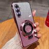 Glitter Plating Magnetic Holder Phone Case For Samsung Galaxy M55 M14 M54 M23 M52 M31 M21 M30S M51 M35 Silicone Bracket Cover