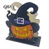 Festive Table Decor Halloween Wooden Napkin Holder, Ghost Pumpkin Decorative Tabletop Tissue Dispenser, Dining Centerpiece Paper Storage Organizer for