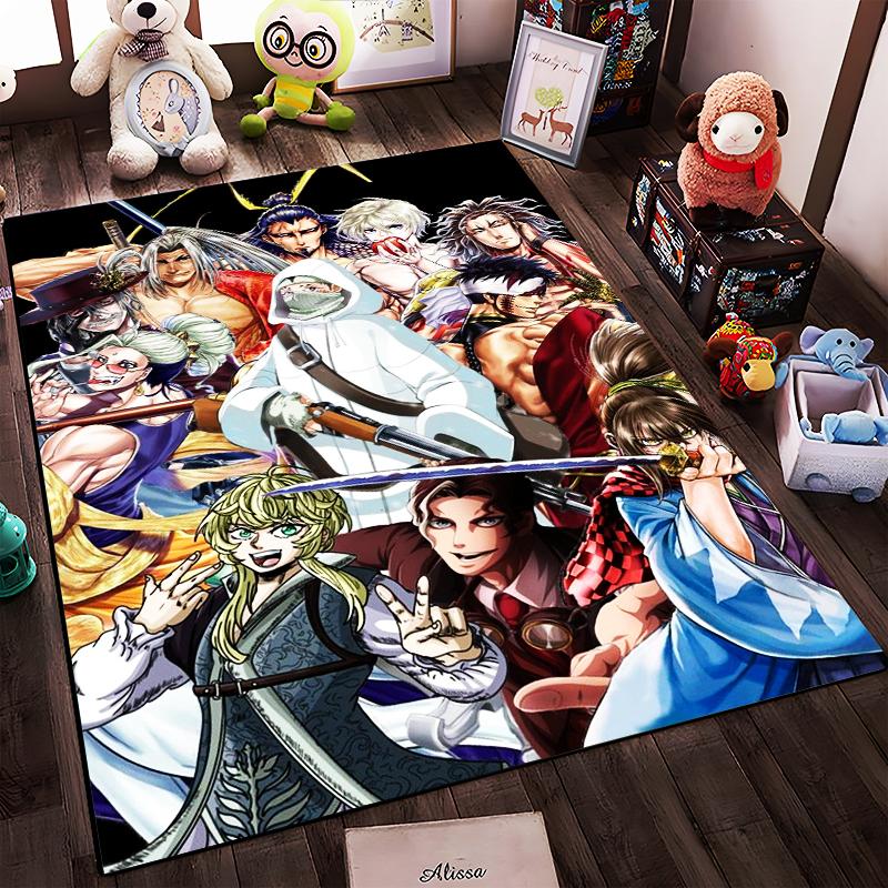 "Anime Style Carpet with Colorful Characters and Dynamic Design" Suitable for use as an anti-slip for living room bedroom sofas
