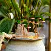 Metal Mini Mushroom Garden Stakes Potted Flower Decoration Five-headed mushroom Mushroom Garden Statue Garden Decoration