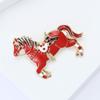 4-Color Alloy Running Horse Brooch Pins Fashion Exquisite Zodiac Horse Badge Women Kid'S Clothes Backpack Brooches New Year Gift