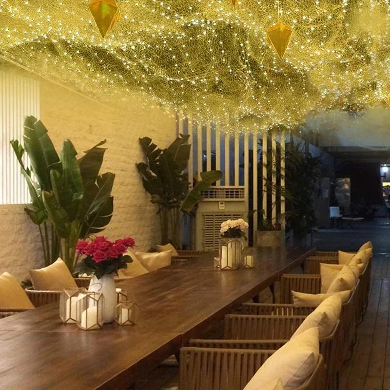 1x10meters LED Decoration Christmas Fairy Lights Outdoor Garden Street Party Wedding Ceilling Background Star Night Light Net