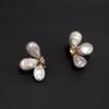 Light Luxury Baroque Pearl and Floral Stud Earrings