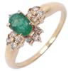 Ring Green K18 Yellow gold/Emerald/diamond #6.8(US Size) 2.7g Women Used