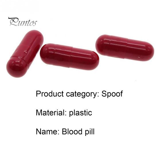 Píldora de Sangre Falsa 3 uds/Caja Pastillas Horror Realista Líquido Atrezo Cápsulas Atrezo de Halloween Simulación