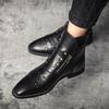 Men's Plus Size Retro High-Top Leather Martin Boots - Autumn British Style Pointed Toe Casual Footwear