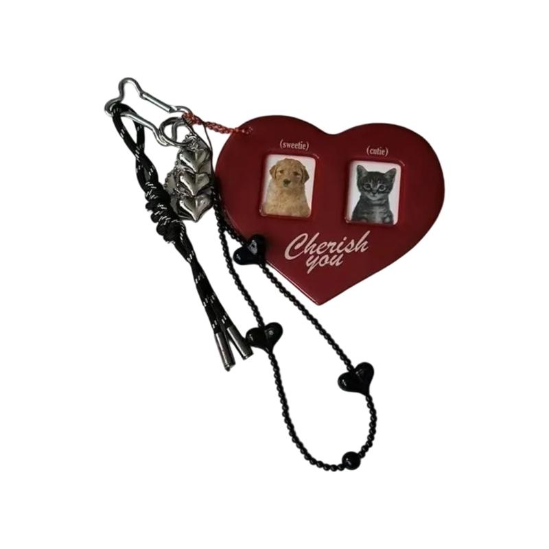 Стильный Портативный Брелок-Фоторамка Сувениры Элегантные Яркие Цветовые Дизайны Прочные Пластиковые Сплавы