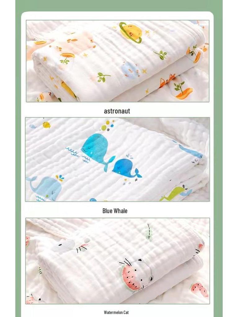 Asciugamano in Garza e Copertina per Bagnetto Neonato in Puro Cotone
