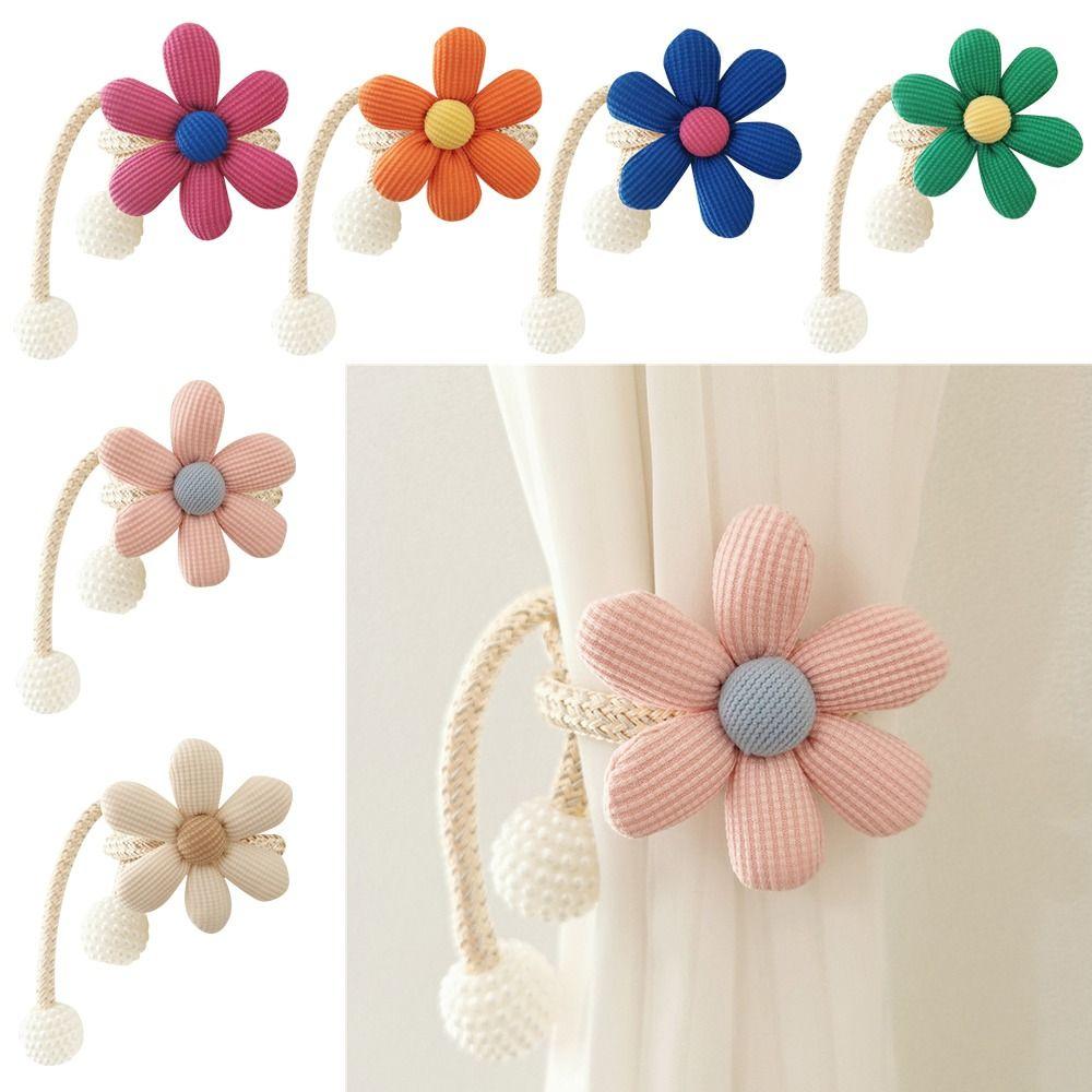 1PC Fibbia Magnetica Fibbia per Tenda Clip Moda Chiusura a Perla Forma di Fiore Fibbie per Tenda da Finestra Fermatenda Decorazione per la Casa