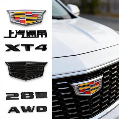 XLTC9 ABS Car Front Grille Emblems Rear Trunk Decals Logo Letters Fender Badge Sticker Auto Accessories for XT4 28T AWD