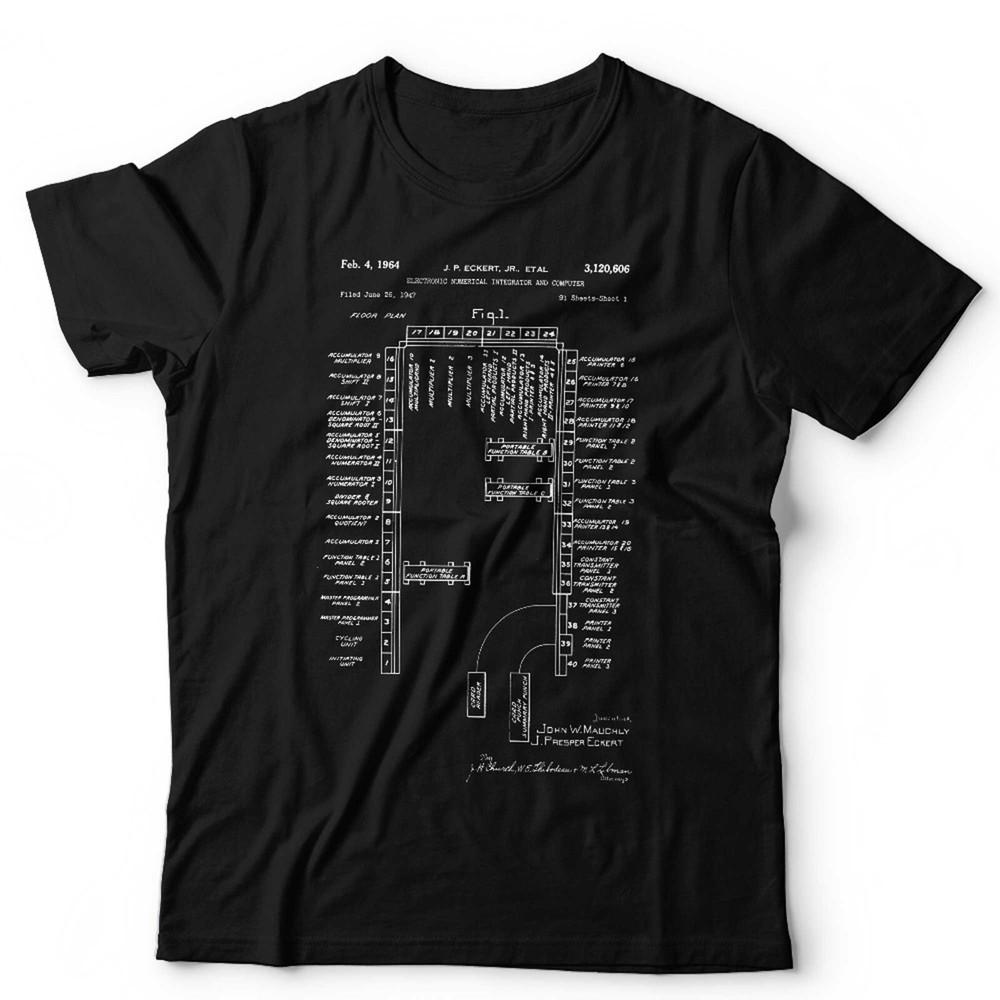 First Computer Patent TShirt Unisex ENIAC Geek Nerd IT Support Programmer Code