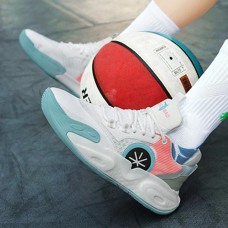 Breathable real combat basketball shoes men 2024 new low-help cushioned wear-resistant professional sports shoes with sound