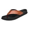 Men's Genuine Leather Summer Flip-Flops, Toe Post Beach Shoes, Lightweight & Breathable Slippers