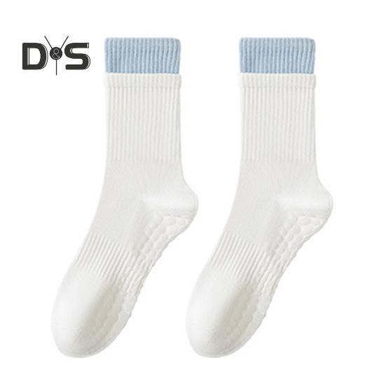 

1 пара носков для йоги с нескользящей вставкой, дышащие, влагоотводящие, балетные, танцевальные, фитнес, пилатес, спортивные, для спортзала, носки до середины икры белый