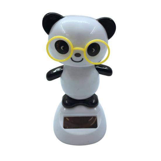 Solar Panda Ornament Plastic Car Pendant Automatic Head Swinging Doll Car Dashboard Ornament Cute Car Interior жёлтый