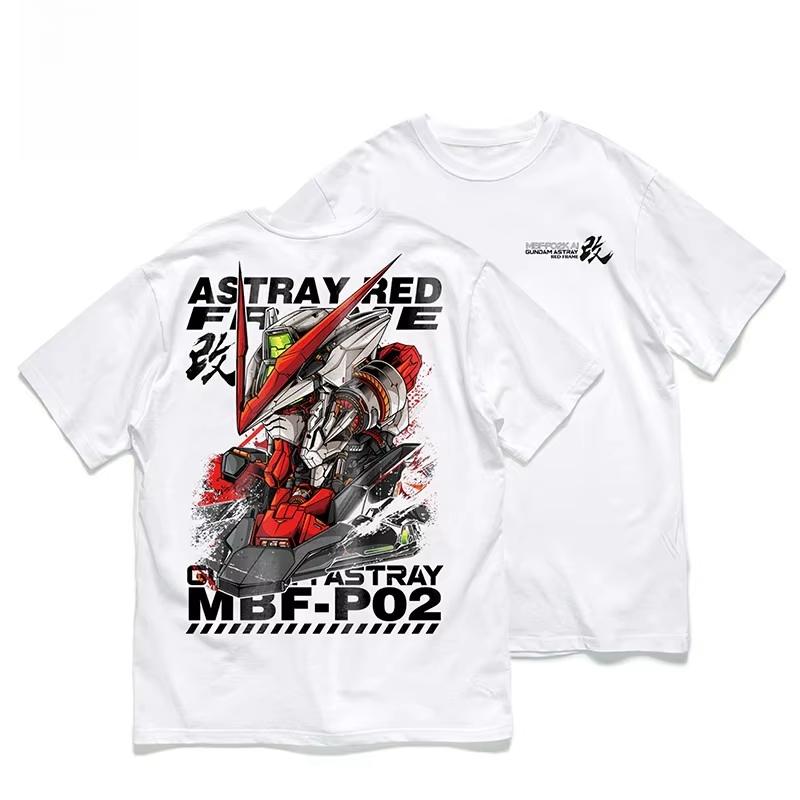 

2026 new Summer Anime Gundam Mecha TShirt Mens and Womens Harajuku Retro Short Sleeve Loose Casual Fitness 4XL