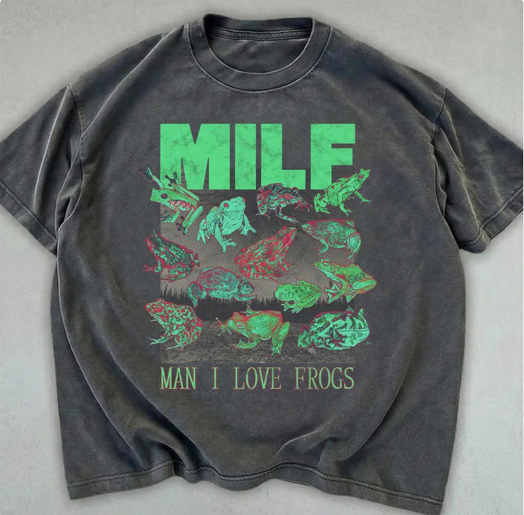 Vintage Mann Ich Liebe Frösche T-Shirt, Lustiges Frosch Grafikshirt, Naturgeschenk Liebhaber Unisex