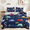 Comforter Microfiber Winter Kid Cartoon Toy Car Engineering Vehiclesbusestaxis Comforter Bedding Sets + S