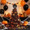 Autumn Seasonal Decor Halloween Witch Hat Pumpkin Decor, Metallic Rain Curtain Door Hanging Ornament for House Warming Decorations Party, Spooky