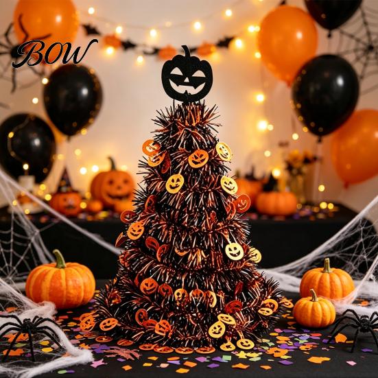 Autumn Seasonal Decor Halloween Witch Hat Pumpkin Decor, Metallic Rain Curtain Door Hanging Ornament for House Warming Decorations Party, Spooky