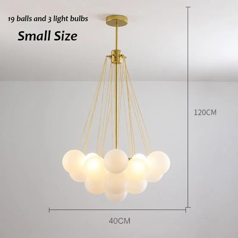 Minimalist Glass Chandelier Lighting 19/37 Balls Black Gold LED Hanging Pendant Lamp for Dining Room Living Decoration Fixtures