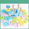 Wooden Fourpillar Set Kids Educational Toy With Elephant Shape For Early Learning