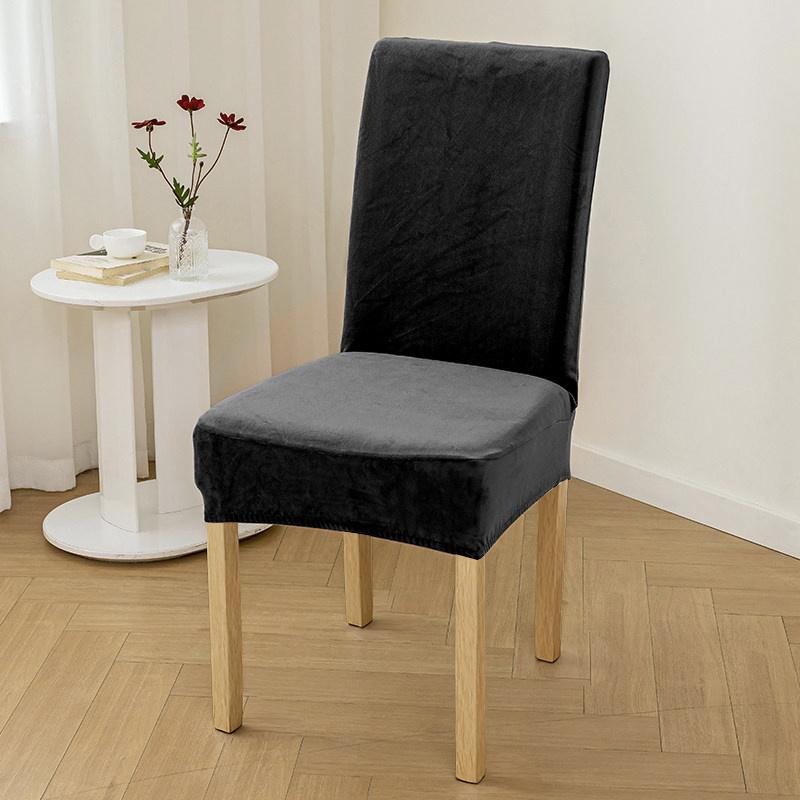 Velvet Dining Chair Cover Dustproof Elastic Soft Chair Seat Cover Slipcover Suitable for Living Room Home Decor Office 1PC