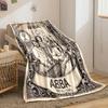 Bohemian ABBA Band Engraved Poster Yellow Soft Blanket, Durable Warm Throw for Outdoor Fun, Comfortable Throw for Daybed and Armchair
