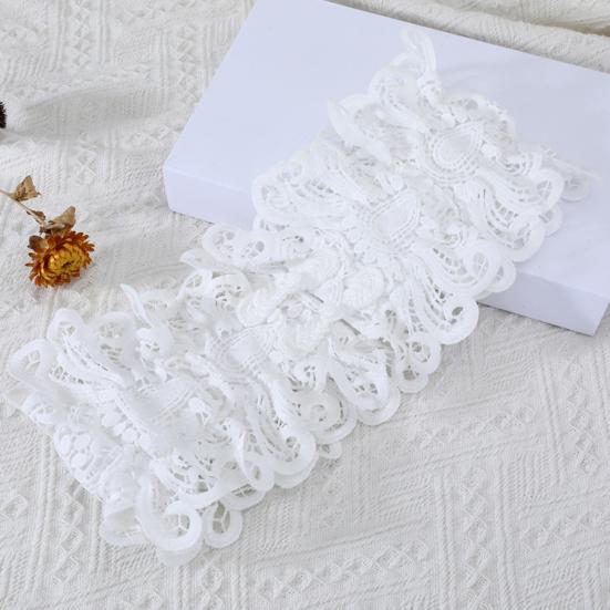 Women Girdle Embroidery Lace Flower Lace-up Wide Brim Waist Belt Adjustable Length Dresses Shirts Tops