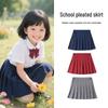 Girls' Academy Style A-line Pleated Skirt - Spring/Summer, Elastic Waist, Anti-Exposure, School Uniform Skirt
