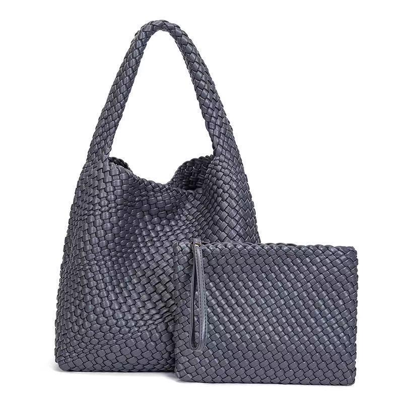 Custom Large-Capacity Woven Tote: High-End Mother-Child Bucket Bag and Underarm Basket