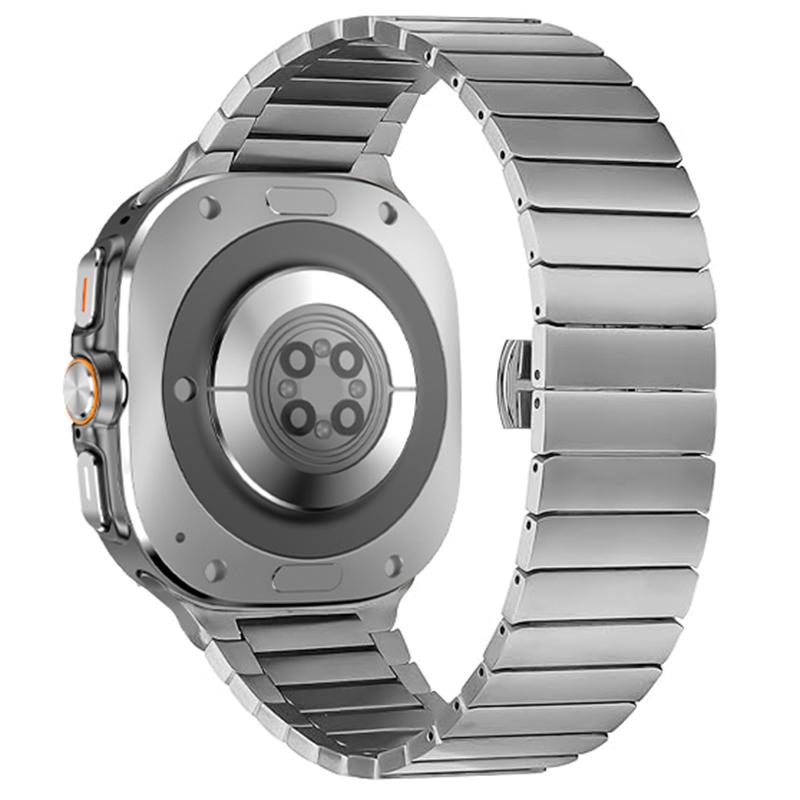 

For Samsung Galaxy Watch Ultra 47mm Stainless Steel Watch Band 1-Bead Bamboo Link Strap Silver