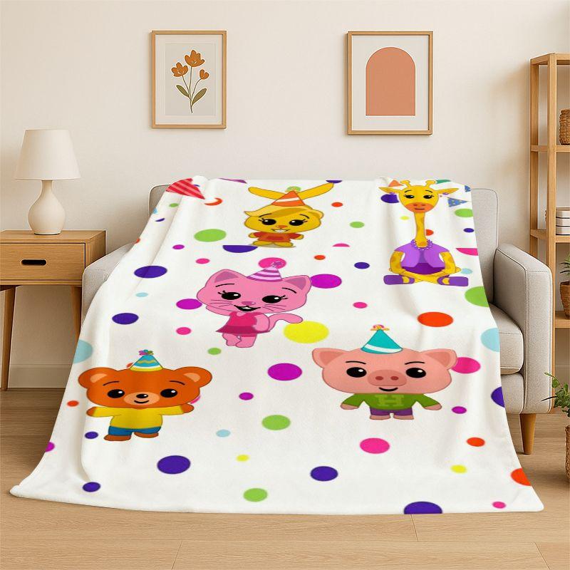 Coperta Morbida in Flanella Plim Plim Cartone Animato, Coperta Accogliente per Letto, Divano, Poltrona, Camera da Letto, Soggiorno, Viaggio, Picnic, Bambini, Campeggio