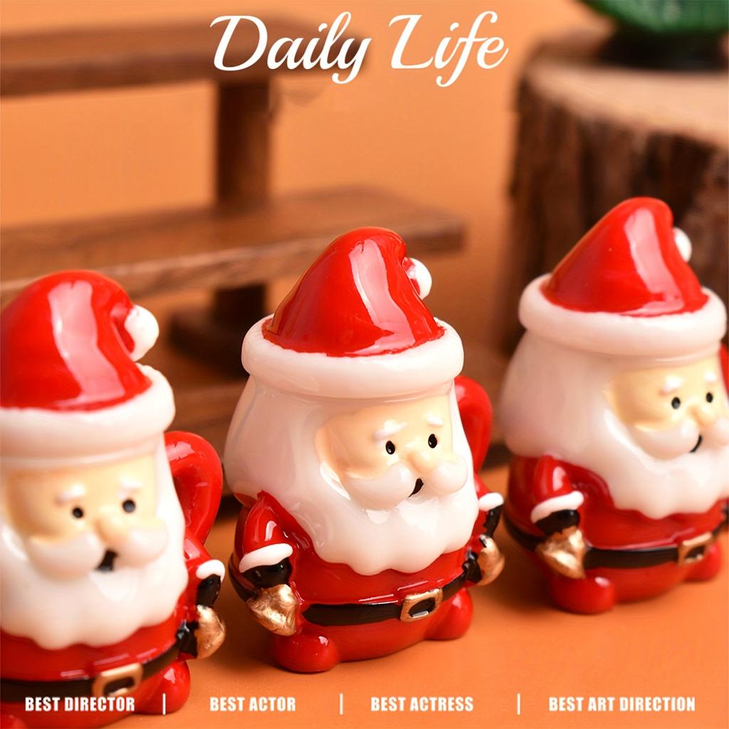 4/6 Sets Weihnachten Harz Weihnachtsmann Schneemann Kaffeetasse Rollenspiel Spielzeug Scrapbooking Basteln DIY Miniatur Puppenhaus Zubehör