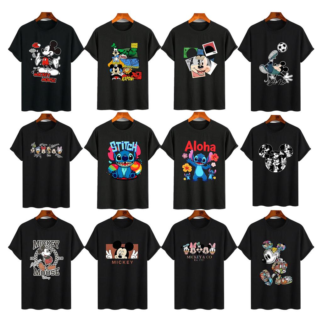 Disney Printed Women's Men's T-shirts A Regular Pure Cotton T-Shirt In A Summer Casual Style Tee Unisex Men Clothing Y2k Clothes