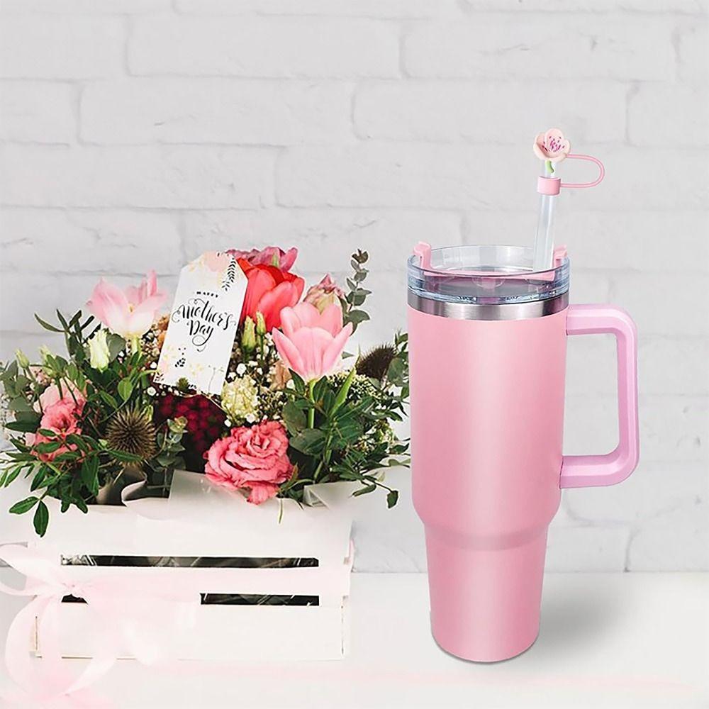 Portable Flower Straw Tips Covers Dust-Proof Good Sealing Straw Cover Cap Party Supplies Straw Topper for 10mm Straw