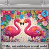 2D Colorful Flamingo Tapestry, Mexican Fiesta Cinco De Mayo Banner