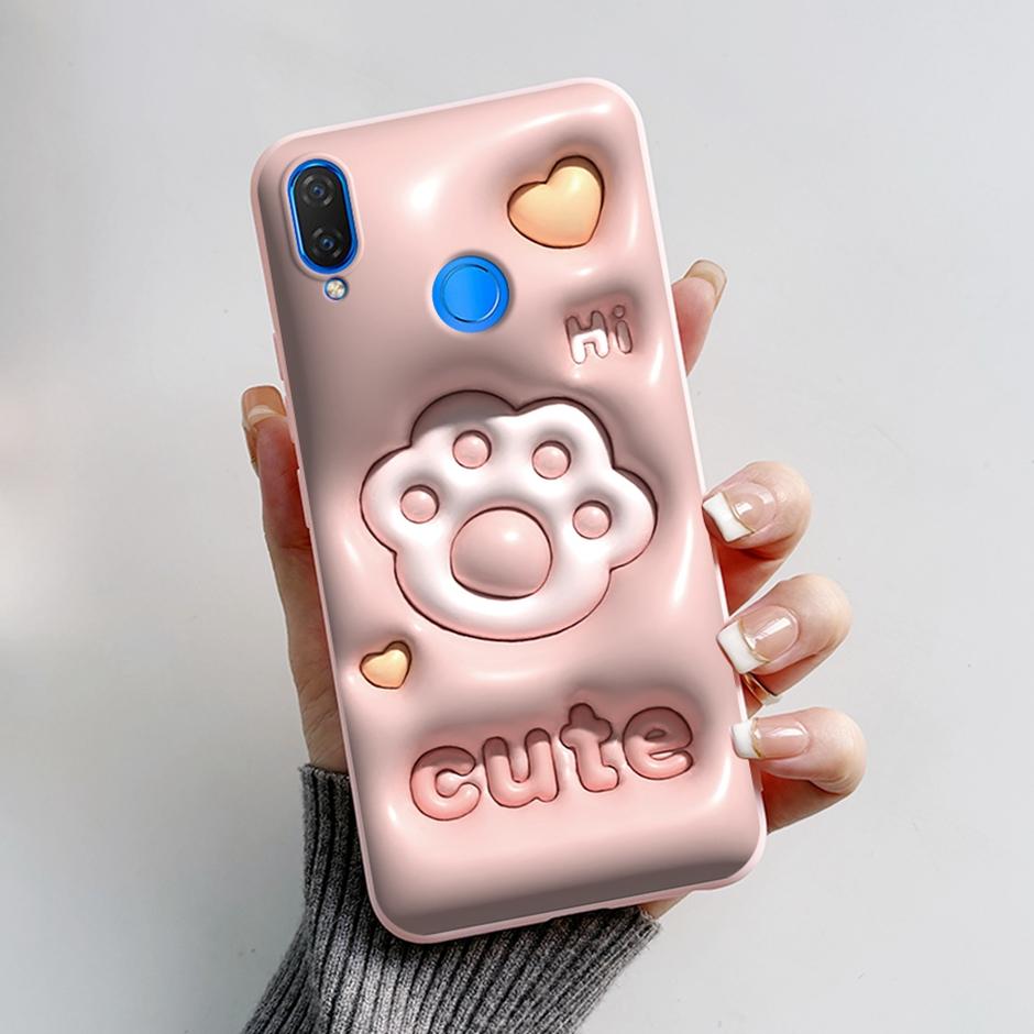 Cute Rabbit Photograph Phone Case For Honor 10 Lite Liquid Silicone Cover Shell For Huawei P smart 2019 Graffiti Bumper