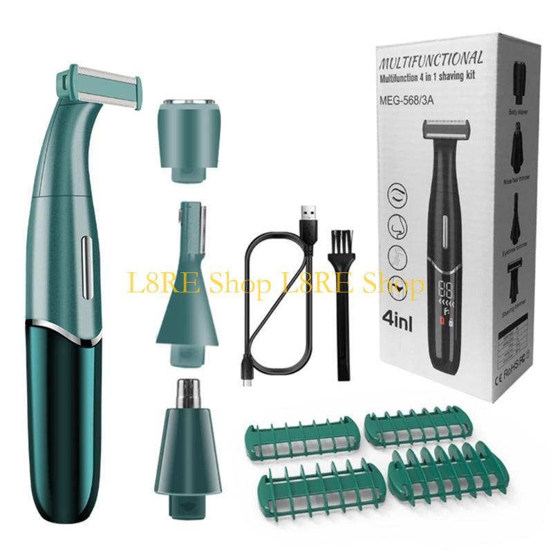 L8RE 4 in 1 Women Electric Epilator Eyebrow Nose Lady Trimmer Hair Removal Face Body Female Shaver Depilator