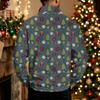 Men's Casual Quarter-Zip Stand Collar Sweatshirt with Christmas Print, Holiday Pullover
