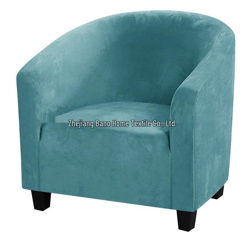 Single Seat Stretch Velvet Sofa Cover - Silver Fox