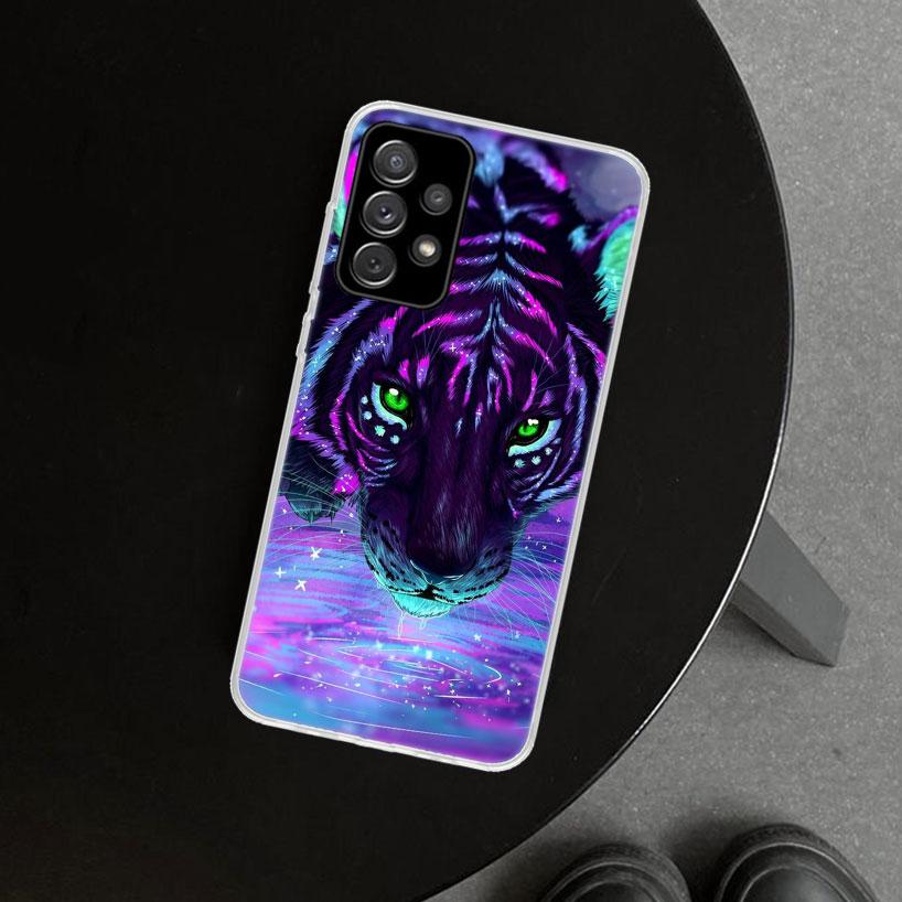 Animal Tiger Cat Phone Case Cover For Samsung Galaxy A12 A22 A32 A52 A72 A02S A51 A50S A31 A20S A10S Note 20 Ultra 10 Plus Galax