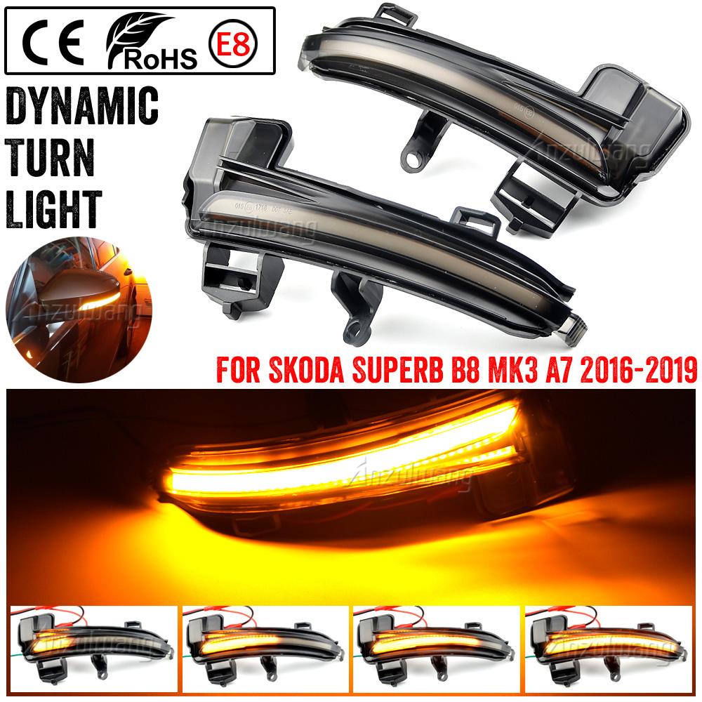 

LED Turn Signal Light Side Mirror Sequential Indicator Fit For Skoda Superb A7 B8 MK3 Dynamic Blinker 2016 2017 2018 жовтий