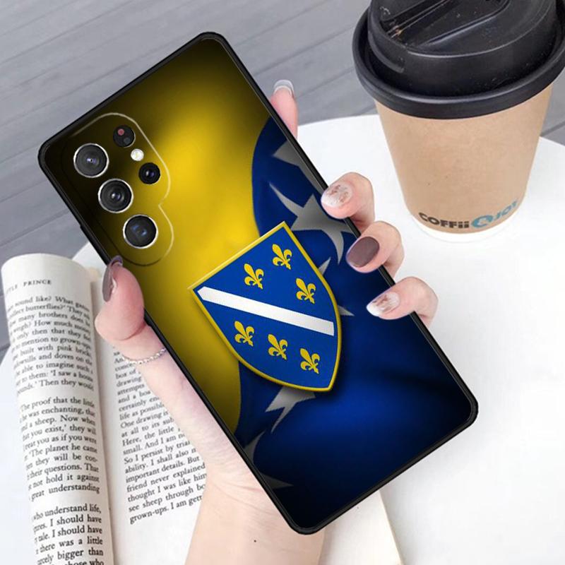 Republic Of Bosnia Flag Phone Case Cover For Samsung Galaxy S24 S25 Ultra S21 S22 Ultra S10E Note 10 Plus Note 20 FE S23